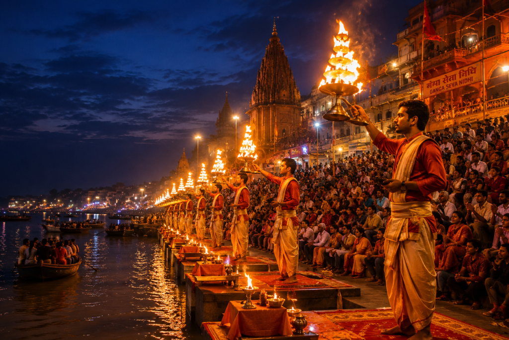 Ganga Aarti at Kashi Spiritual Tour